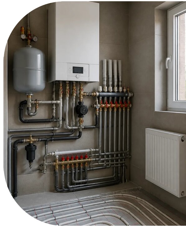 Монтаж отопления в частном доме в Кирове от 155430 р. | АПаруса-Кри